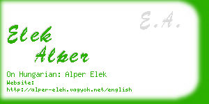 elek alper business card